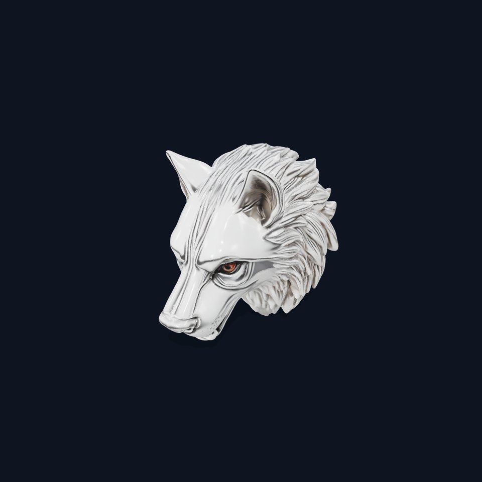 Silver Wolf Head model pack